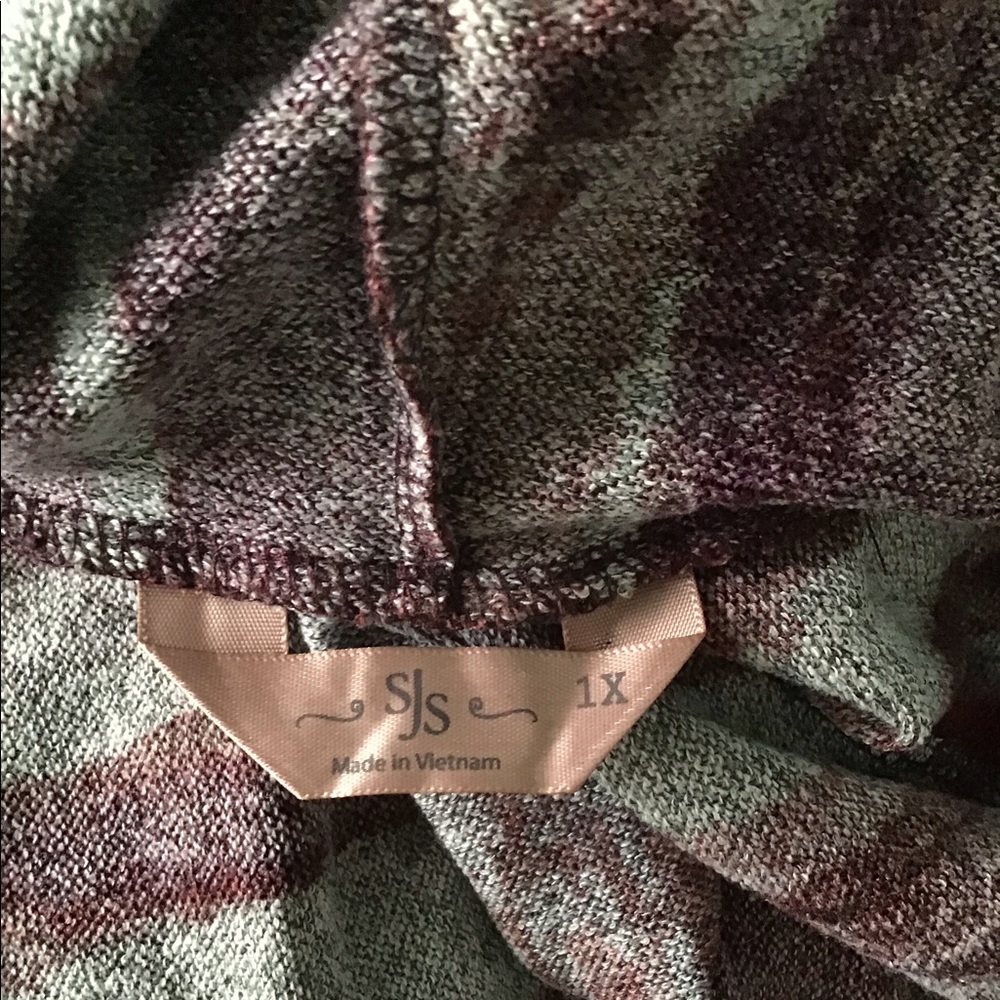 SJS Open Faced Cardigan, Multi Color, 1X - Picture 10 of 12